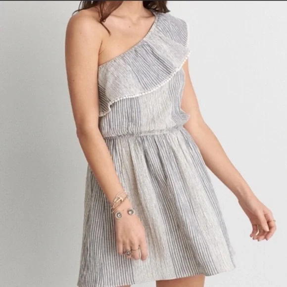 AEO ☀️One shoulder striped dress - Picture 1 of 13